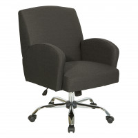 OSP Home Furnishings JLTSA-K26 Joliet Office Chair in Klein Charcoal Fabric with Chrome Base